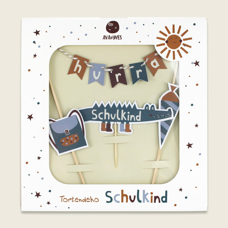 Kuchendekoration "Cake Topper" zur Einschulung – Schulkind / Adventure – Bild 2