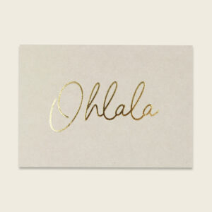 Ava&Yves - Postkarte creme mit Goldeffekten – Ohlala
