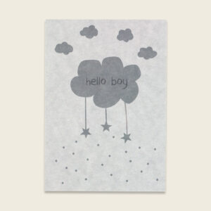 Ava&Yves - Postkarte graublau (Letterpress) – Hello Boy