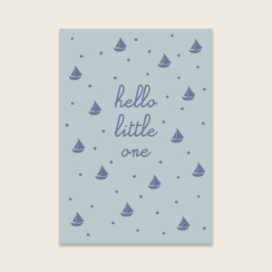 Ava&Yves - Postkarte puderblau (Letterpress) – Hello Little One