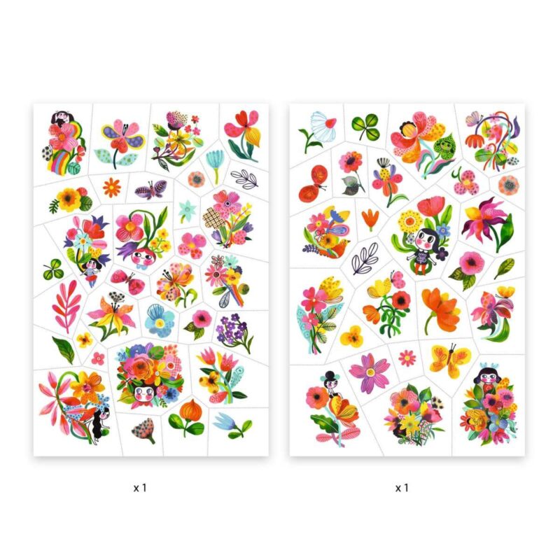 Tattoo Set mit 2 Bögen - Blumepracht – Bild 2