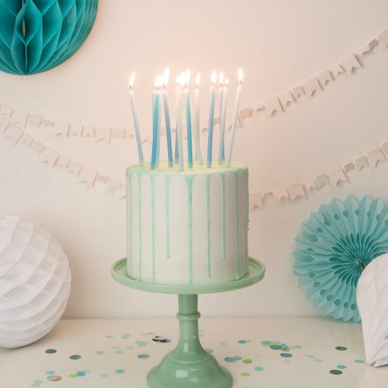 Kerzen "Let's Party" lang – Aqua – Bild 3