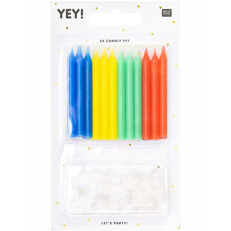 24 Kuchenkerzen "Let's Party" 48er Set – Basic – Bild 2