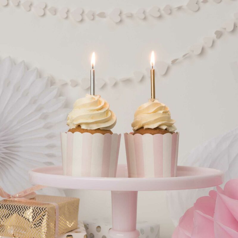 24 Kuchenkerzen "Let's Party" 48er Set – Gold / Silber – Bild 3
