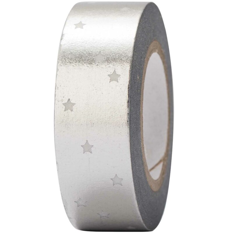 rico design - Paper Poetry Tape Sterne silber 15mm 10m Hot Foil