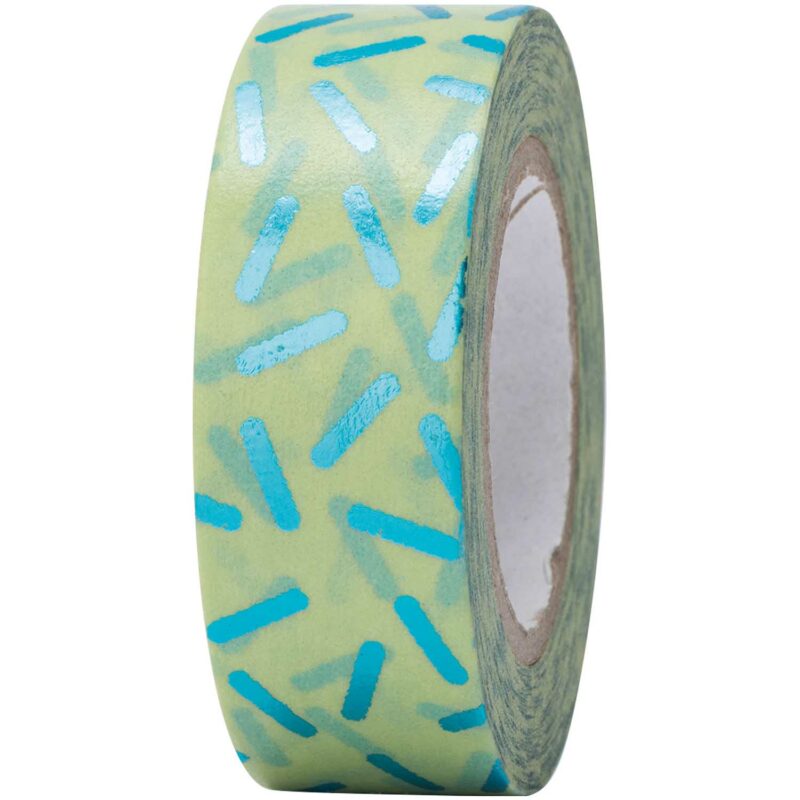 rico design - Paper Poetry Tape Stracciatella türkis 15mm 10m Hot Foil