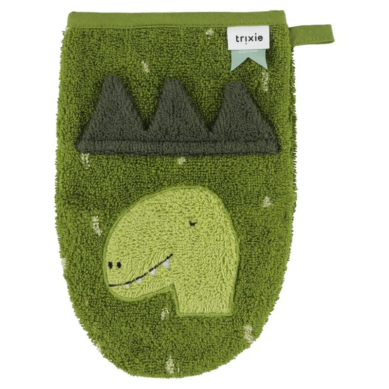 Waschhandschuh aus Bio-Baumwolle 2er Set – Mr. Dino + Mr. Dog – Bild 2