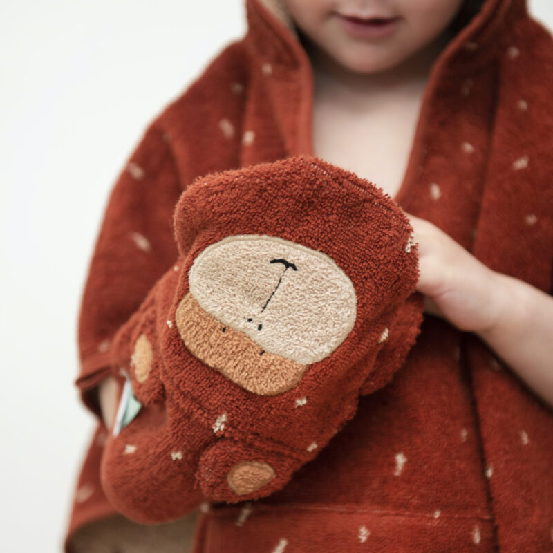 Waschhandschuh aus Bio-Baumwolle 2er Set – Mr. Lion + Mr. Monkey – Bild 5