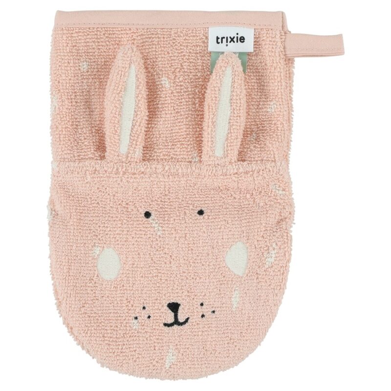 Waschhandschuh aus Bio-Baumwolle 2er Set – Mrs. Cat + Mrs. Rabbit – Bild 2