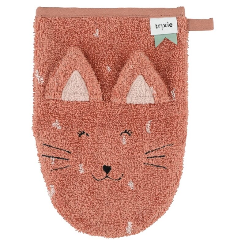 Waschhandschuh aus Bio-Baumwolle 2er Set – Mrs. Cat + Mrs. Rabbit – Bild 3