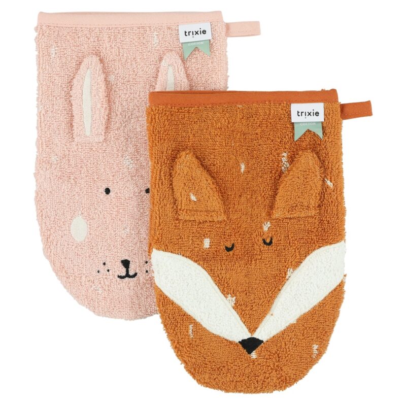 Waschhandschuh aus Bio-Baumwolle 2er Set – Mrs. Rabbit + Mr. Fox – Bild 2