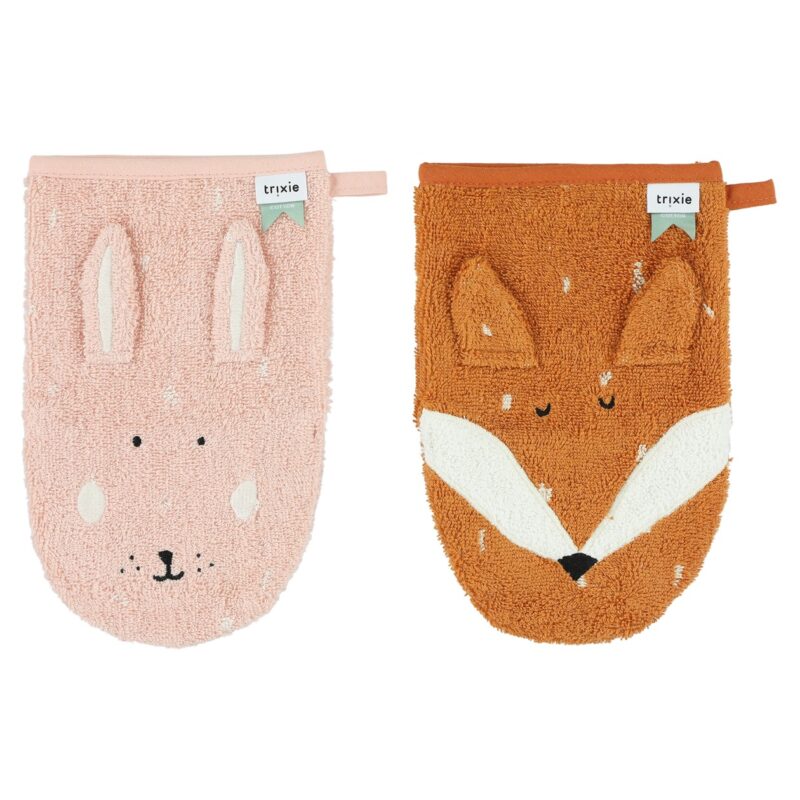 Trixie Baby - Washcloths 2-pack | Mrs. Rabbit - Mr. Fox