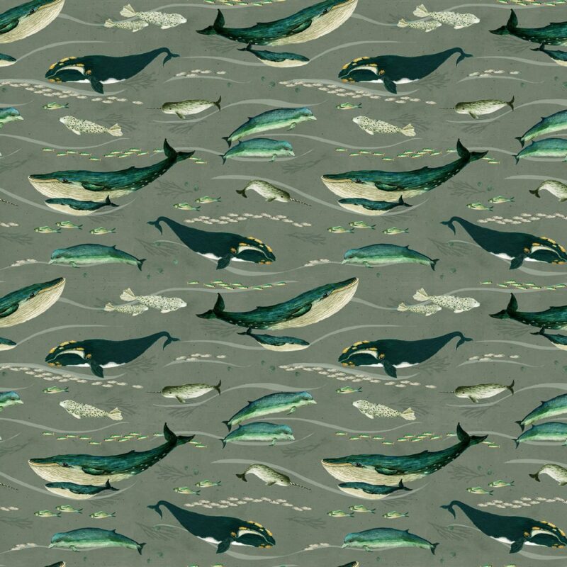 Windham Fabrics - Land And Sea - Faroe Whales Stormy