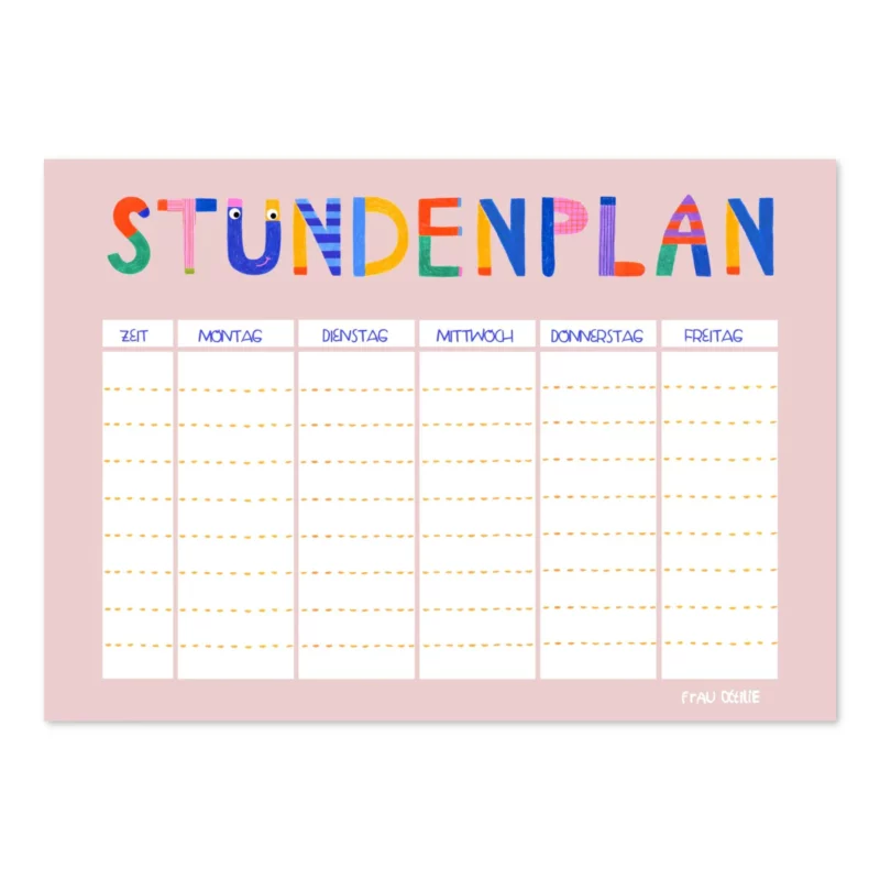 Stundenplan *Bunte Buchstaben*