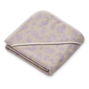 Liewood - Alba Yarn Dyed Hooded Baby Towel (Leo / Misty lilac)