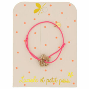 Luciole et Petit Pois - Elastic bracelet - Pink neon (flower)