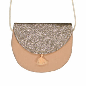 Luciole et Petit Pois - Handbag - Pink velvet (gold glitter)