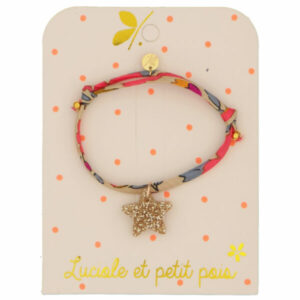 Luciole et Petit Pois - Liberty bracelet - Betsy fluo thé (gold star)