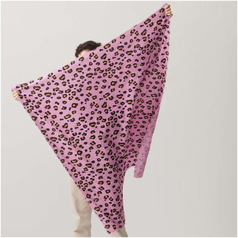 Krinkelmusselin "Acid Leo" - Pink – Bild 6