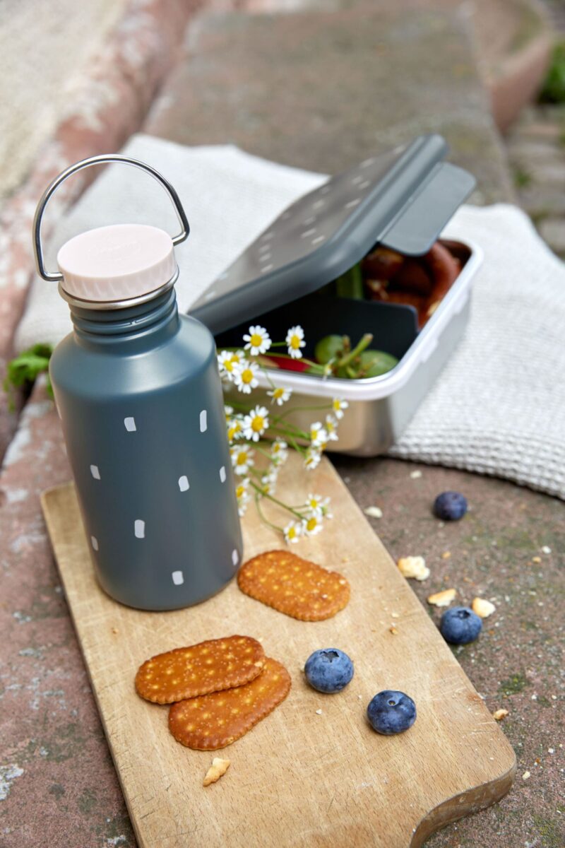 Kinder Brotdose Edelstahl - Lunchbox Happy Prints Dunkelblau – Bild 5
