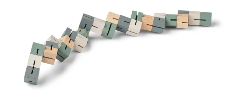 3D Holzpuzzle "Gavin Cube" – Faune Green Mix – Bild 2