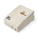 Liewood - Lewis Muslin Cloth 2-Pack (Emergency vehicle / Sandy) Liewood - Lewis Muslin Cloth 2-Pack (Emergency vehicle / Sandy)