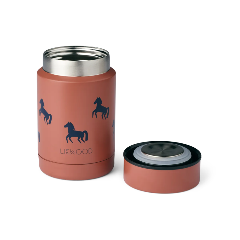 Liewood - Nadja Food Jar (Horses / Dark rosetta)