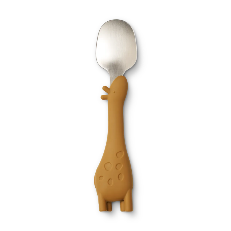 Kinderbesteck-Set aus Edelstahl und Silikon "Tove Cutlery Set" - Golden Caramel Mix – Bild 3