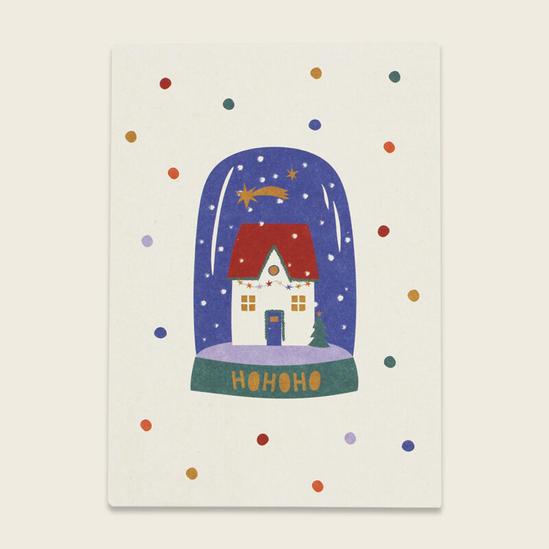 ava&yves - Postkarte Schneekugel Haus bunt