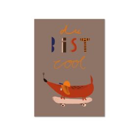 halfbird - Postkarte "Dackel Detlef du bist cool"