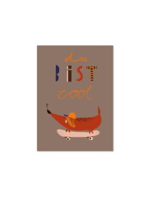 halfbird - Postkarte "Dackel Detlef du bist cool"