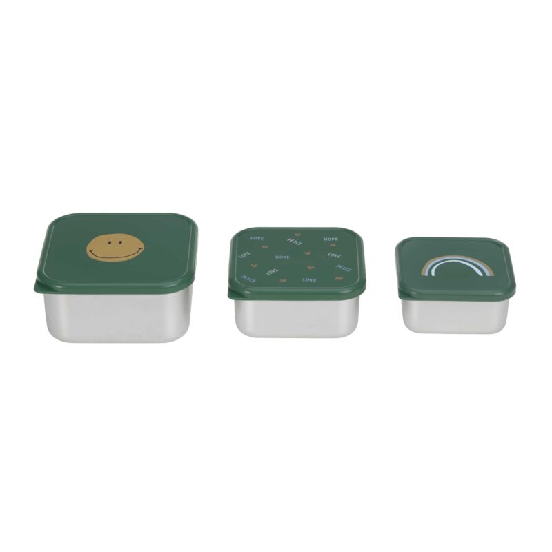 Snackbox Kinder (3er Set) - Edelstahl Brotdose Happy Rascals, Smile – Bild 3