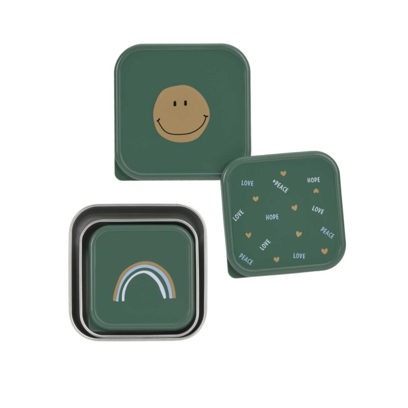 Snackbox Kinder (3er Set) - Edelstahl Brotdose Happy Rascals, Smile – Bild 4