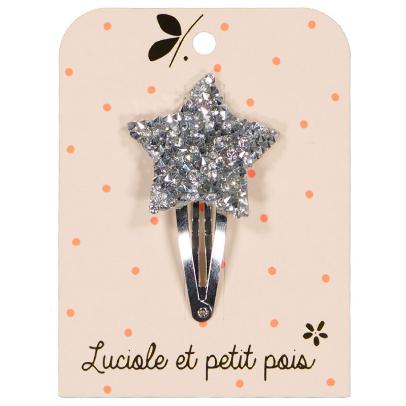 Luciole et Petit Pois - Barrette étoile - Strass argent