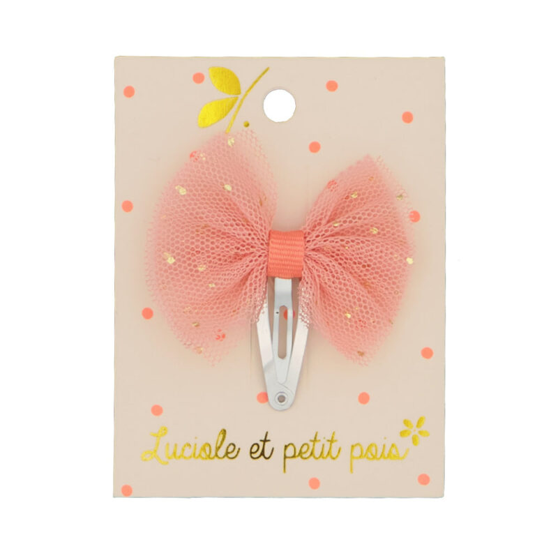 Luciole et Petit Pois - Barrette mini tutu - Pêche