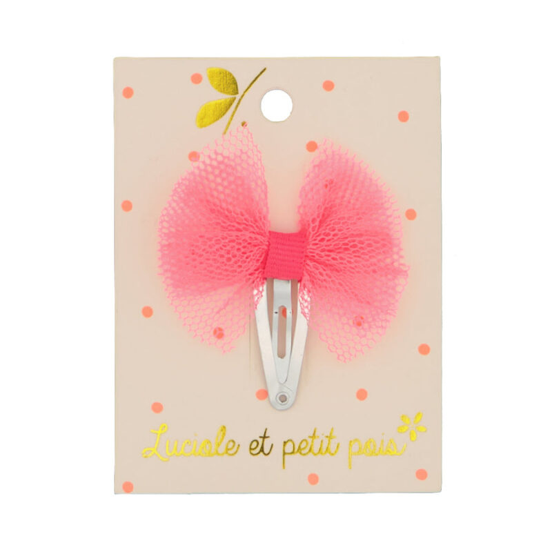 Luciole et Petit Pois - Barrette mini tutu - Rose fluo