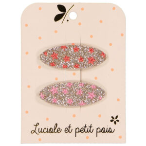 Luciole et Petit Pois - Barrettes étoilées - Rose (paire)