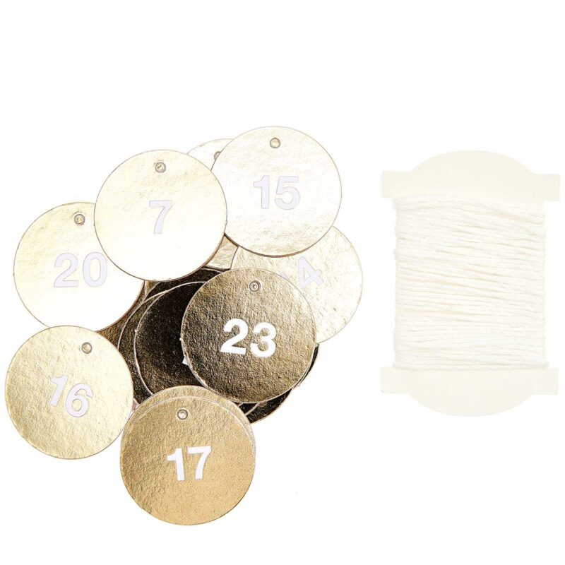 Zahlen-Anhänger für Adventskalender – Gold – Bild 3