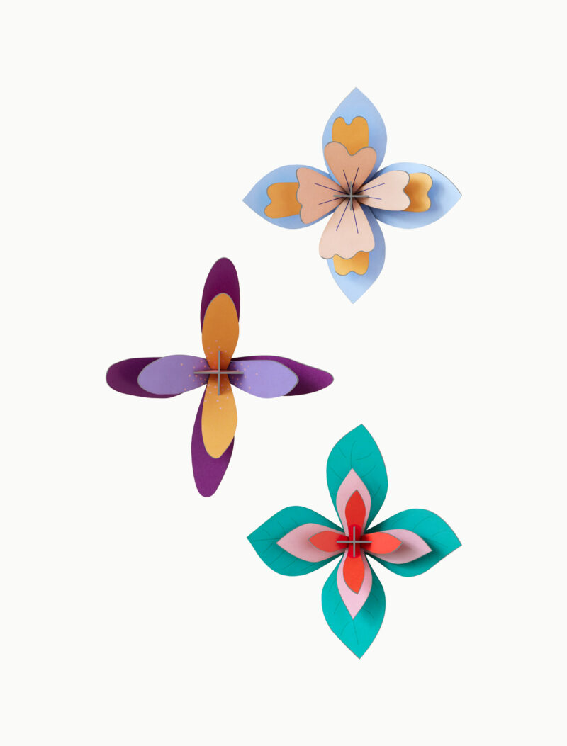 Bastel-Set "Small Wall Flowers" – Lavender Cocktail - Set of 3 – Bild 3