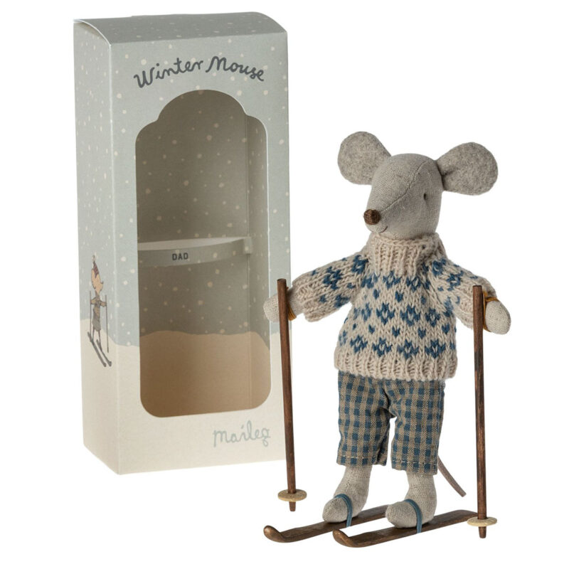 Wintermaus mit Ski Papa – Bild 3