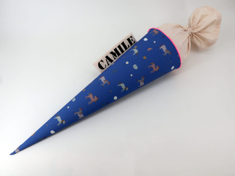 Schultüte "Blaue Einhörner" mit Namen – Bild 2