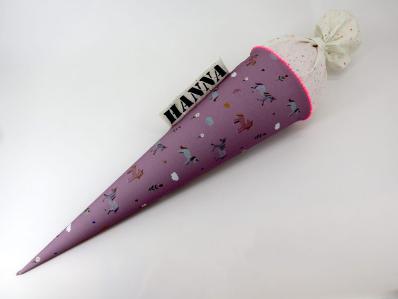Schultüte "Rosa Einhörner" mit Namen – Bild 2