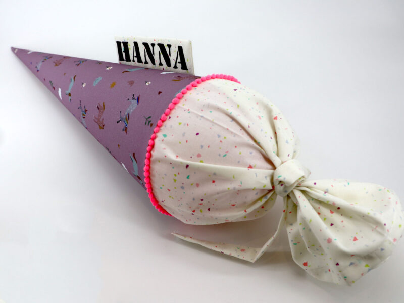 Schultüte "Rosa Einhörner" mit Namen – Bild 5