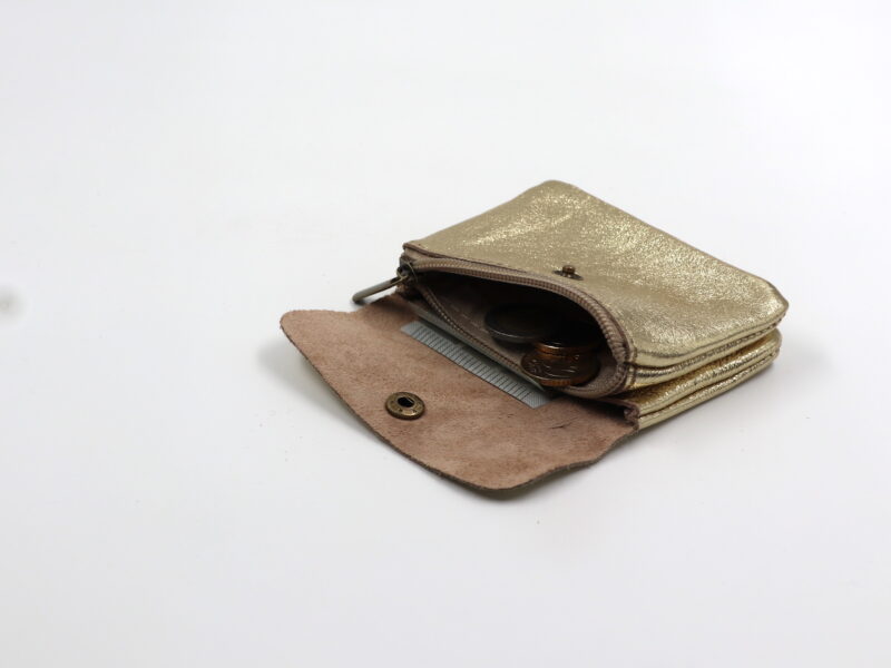 Kleines Portemonnaie "Metallic-Look" – Gold – Bild 4