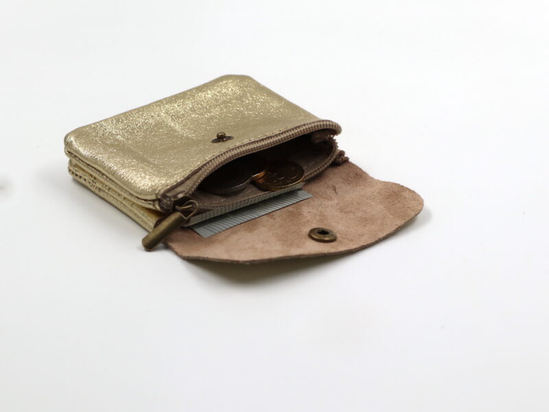 Kleines Portemonnaie "Metallic-Look" – Gold – Bild 3
