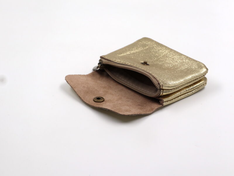 Kleines Portemonnaie "Metallic-Look" – Gold – Bild 2