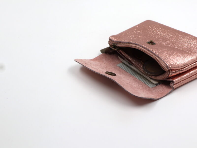 Kleines Portemonnaie "Metallic-Look" – Roségold – Bild 3