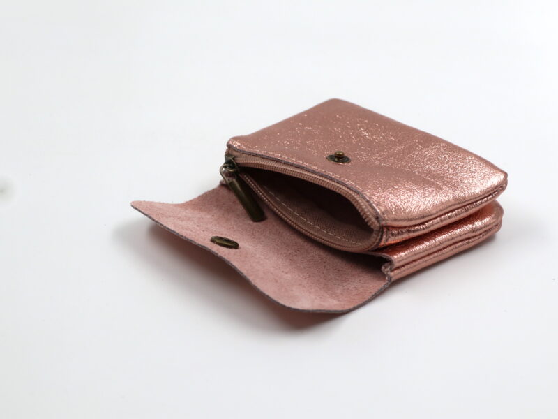 Kleines Portemonnaie "Metallic-Look" – Roségold – Bild 2