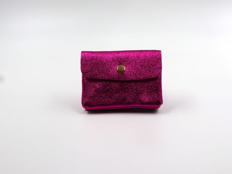 Kleines Portemonnaie "Metallic-Look" – Pink – Bild 6