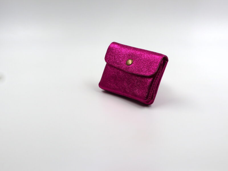 Kleines Portemonnaie "Metallic-Look" – Pink – Bild 5